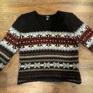 Fair isle Sweater V Neck